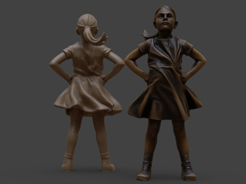 Бесстрашная девушка Для печати и визуализации 3D Принт Модель