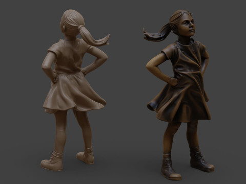 Бесстрашная девушка Для печати и визуализации 3D Принт Модель