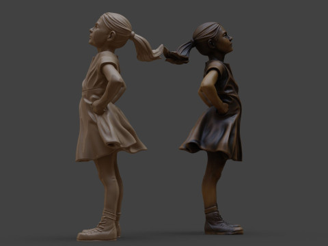 Бесстрашная девушка Для печати и визуализации 3D Принт Модель