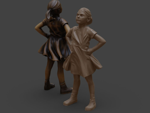 Бесстрашная девушка Для печати и визуализации 3D Принт Модель