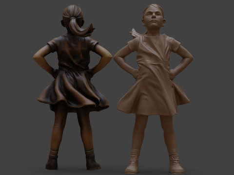 Бесстрашная девушка Для печати и визуализации 3D Принт Модель