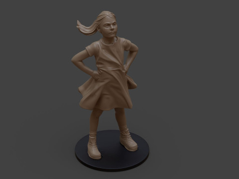 Бесстрашная девушка Для печати и визуализации 3D Принт Модель