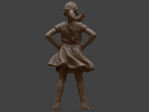 Бесстрашная девушка Для печати и визуализации 3D Принт Модель