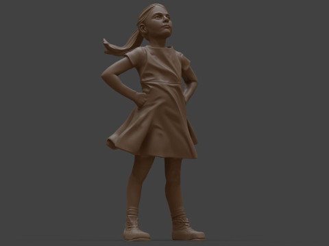 Бесстрашная девушка Для печати и визуализации 3D Принт Модель