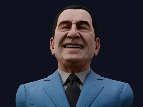 Бюст Хуана Домінго Перона високої якості, який можна відобразити PBR 3D Модель