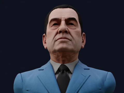 Juan Domingo Peron High Quality Renderable PBR Bust 3D Model