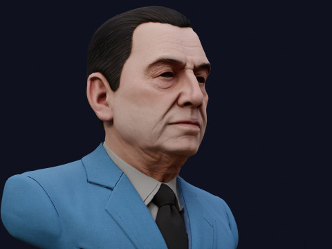 Бюст Хуана Домінго Перона високої якості, який можна відобразити PBR 3D Модель