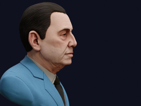 Бюст Хуана Домінго Перона високої якості, який можна відобразити PBR 3D Модель