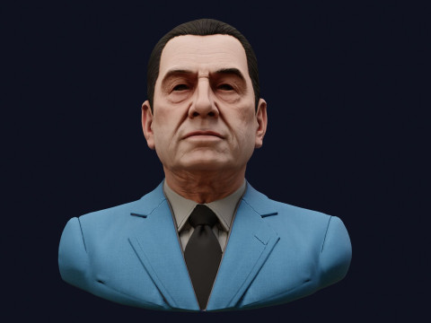 Бюст Хуана Домінго Перона високої якості, який можна відобразити PBR 3D Модель