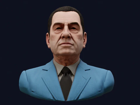 Juan Domingo Peron High Quality Renderable PBR Bust 3D Model