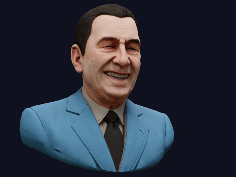 Бюст Хуана Домінго Перона високої якості, який можна відобразити PBR 3D Модель