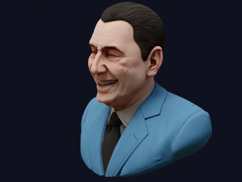 Бюст Хуана Домінго Перона високої якості, який можна відобразити PBR 3D Модель