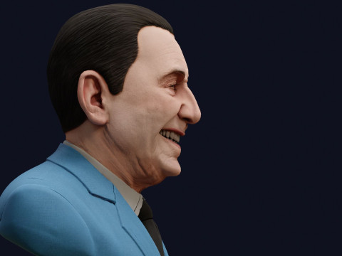 Бюст Хуана Домінго Перона високої якості, який можна відобразити PBR 3D Модель