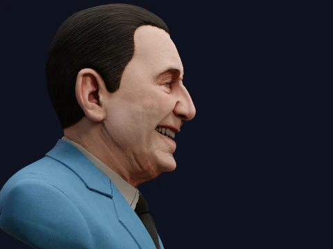 Juan Domingo Peron High Quality Renderable PBR Bust 3D Model