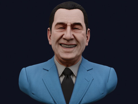 Бюст Хуана Домінго Перона високої якості, який можна відобразити PBR 3D Модель