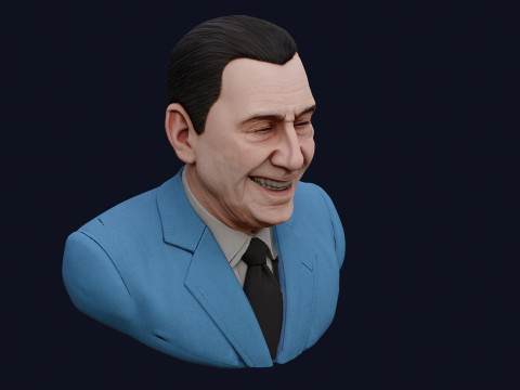 Бюст Хуана Домінго Перона високої якості, який можна відобразити PBR 3D Модель