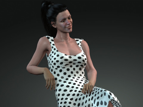Argentinian Woman PBR Rigged and Animated 3D Model