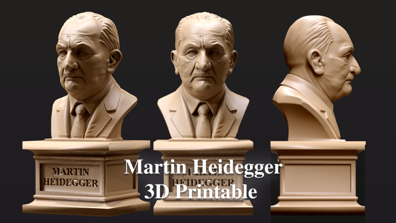 Martin Heidegger printable bust 3D Print Model .c4d .max .obj .3ds .fbx .stl .blend 