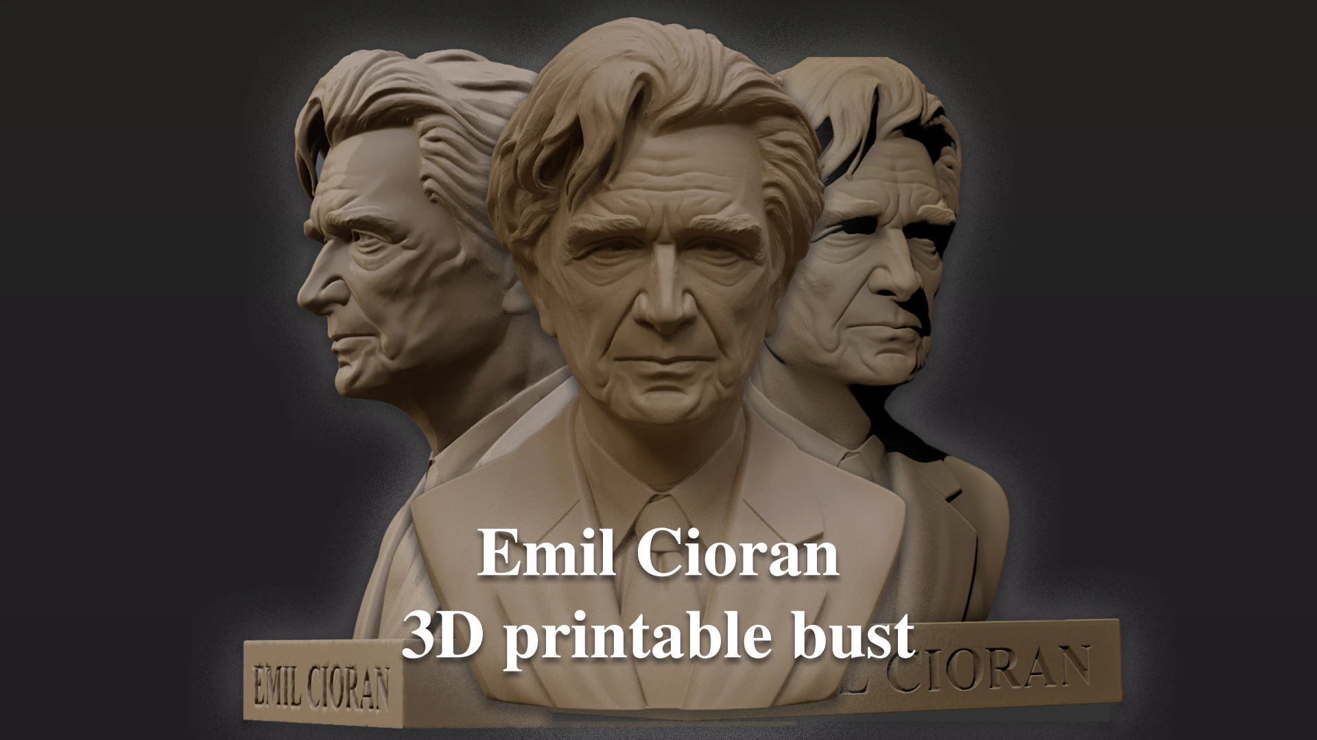 Emil Cioran printable bust 3D Print Model .c4d .max .obj .3ds .fbx .stl .blend