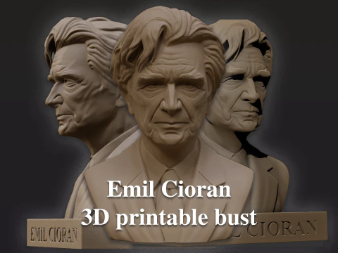 Emil Cioran druckbare B&uuml;ste 3D Druckmodell