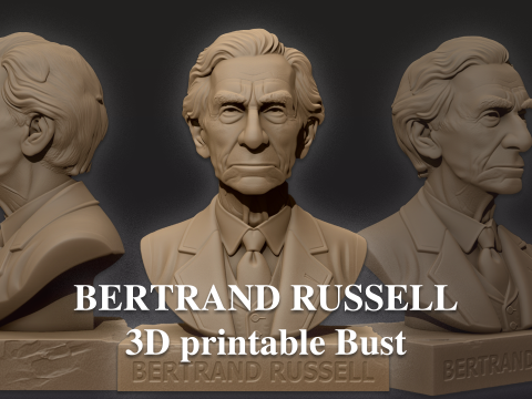 БЮСТ БЕРТРАНД РАССЕЛ распечатанный бюст 3D Принт Модель