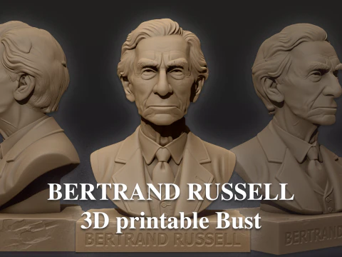 伯特兰&middot;拉塞尔可打印半身像 3D 打印模型