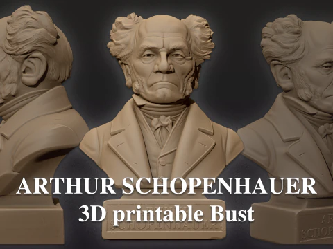 Buste imprimable d'Arthur Schopenhauer Modèles 3D en vedette