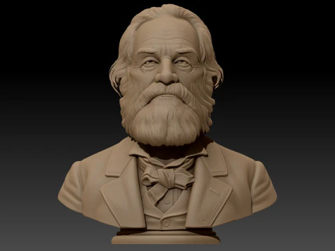 Walt Whitman printable bust 3D Print Model