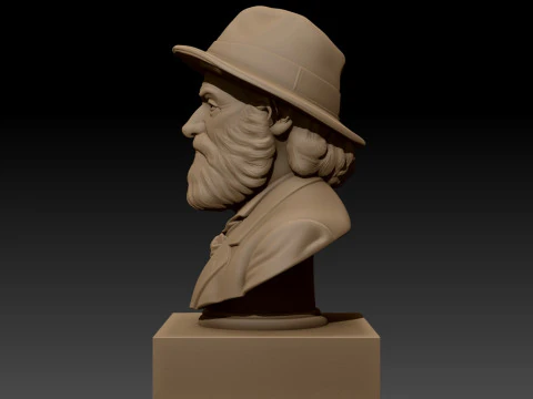 Walt Whitman printable bust 3D Print Model