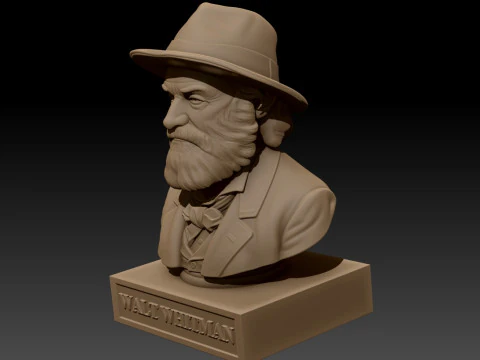Walt Whitman printable bust 3D Print Model
