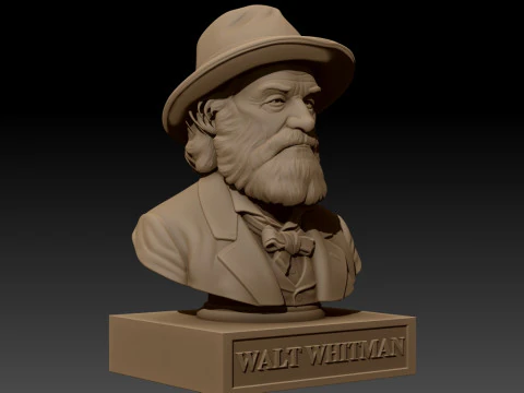 Walt Whitman printable bust 3D Print Model
