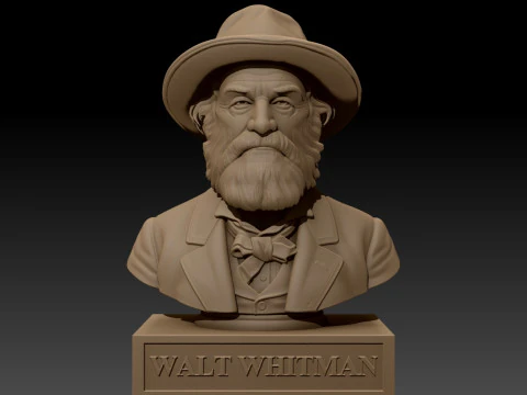 Walt Whitman printable bust 3D Print Model