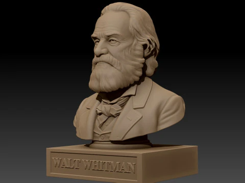 Walt Whitman printable bust 3D Print Model