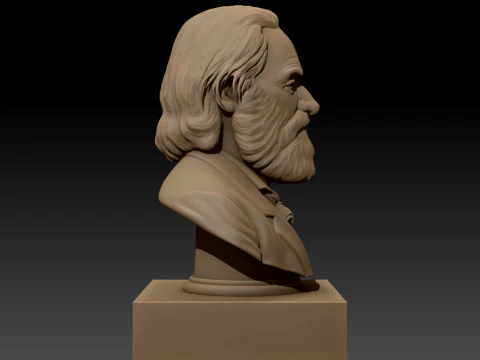 Walt Whitman printable bust 3D Print Model