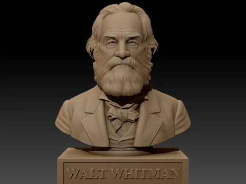 Walt Whitman printable bust 3D Print Model