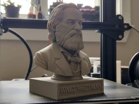Walt Whitman printable bust 3D Print Model