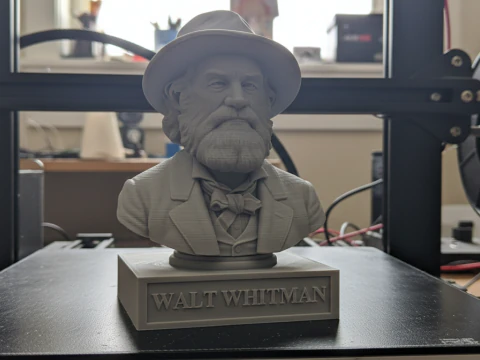 Walt Whitman printable bust 3D Print Model