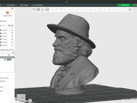 Walt Whitman printable bust 3D Print Model