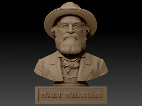 Walt Whitman printable bust 3D Print Model