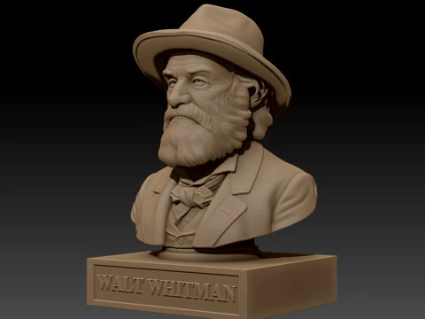 Walt Whitman printable bust 3D Print Model