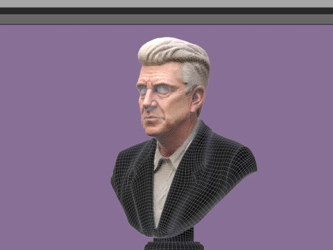 DAVID LYNCH renderable bust 3D Model
