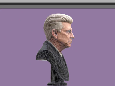 DAVID LYNCH renderable bust 3D Model