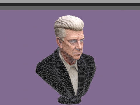 DAVID LYNCH renderable bust 3D Model