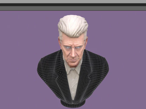 DAVID LYNCH renderable bust 3D Model