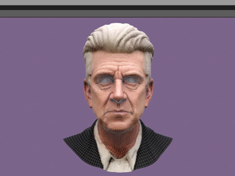 DAVID LYNCH renderable bust 3D Model