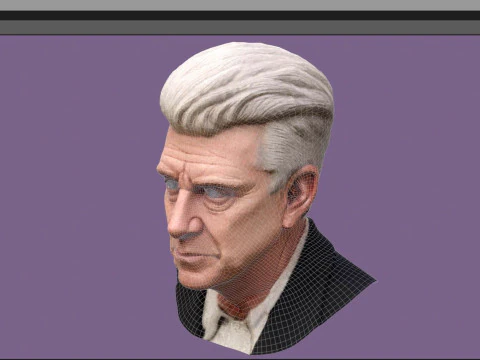 DAVID LYNCH renderable bust 3D Model