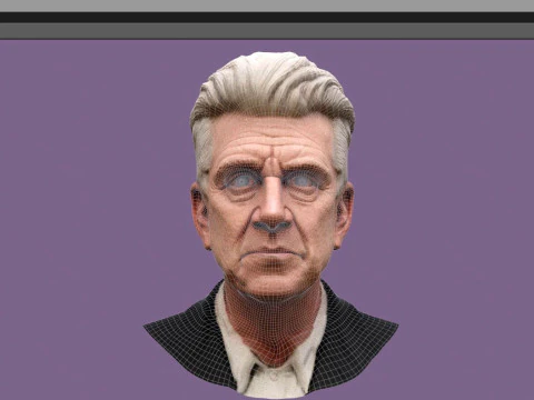 DAVID LYNCH renderable bust 3D Model