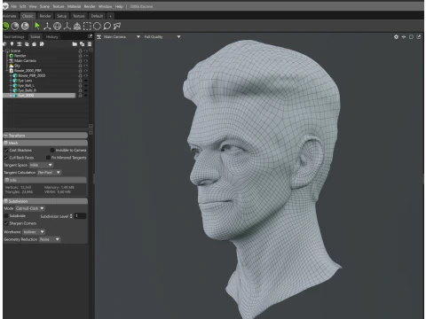 DAVID BOWIE 2000s renderable bust 3D Model