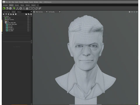 DAVID BOWIE 2000s renderable bust 3D Model