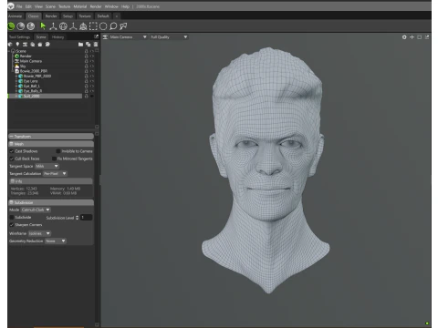 DAVID BOWIE 2000s renderable bust 3D Model